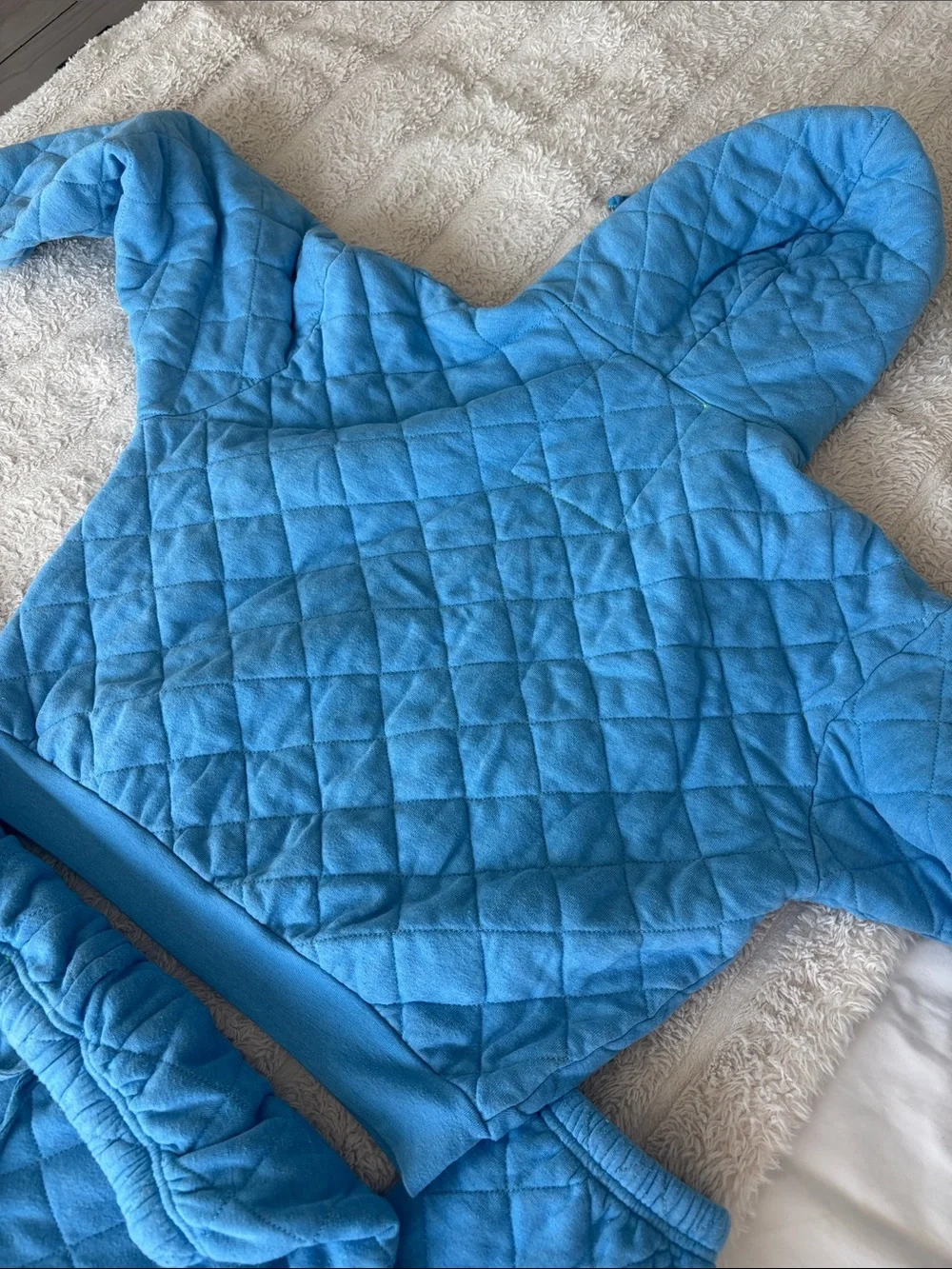 Aviation nation Sky Blue Quilted Hoodie & sweatpants  Set size small